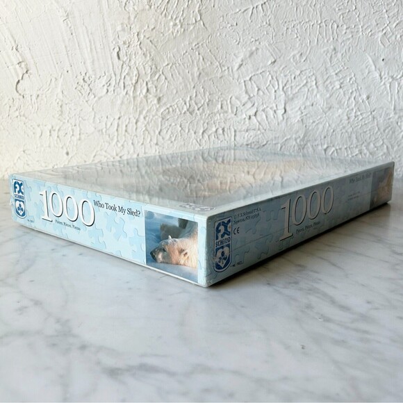 FX Schmid Polar Bear Who Took My Sled Snow Photo 1000 Piece Puzzle - New Sealed - Picture 4 of 6